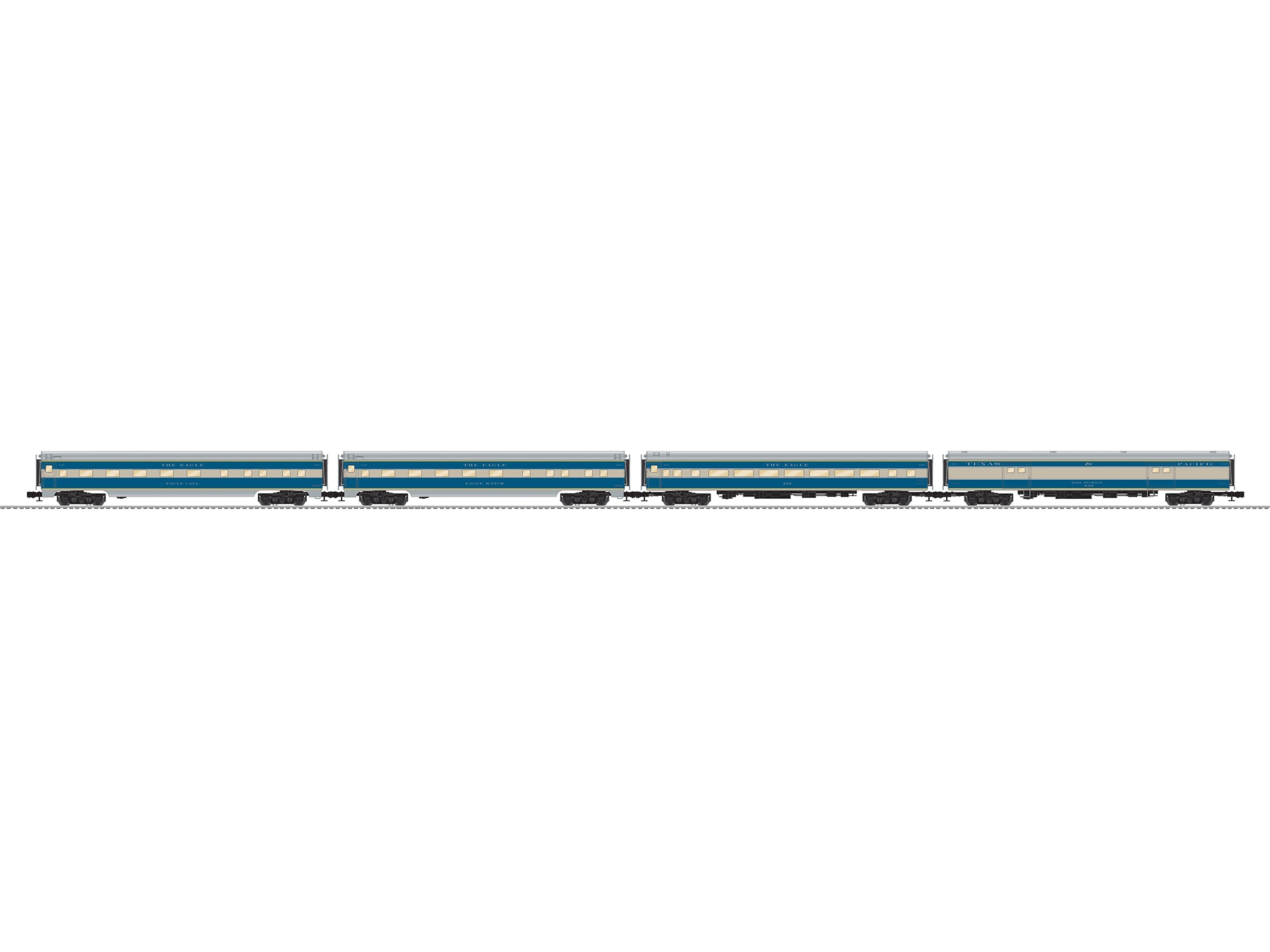 Texas & Pacific Aluminum 18" Passenger 4 Pack